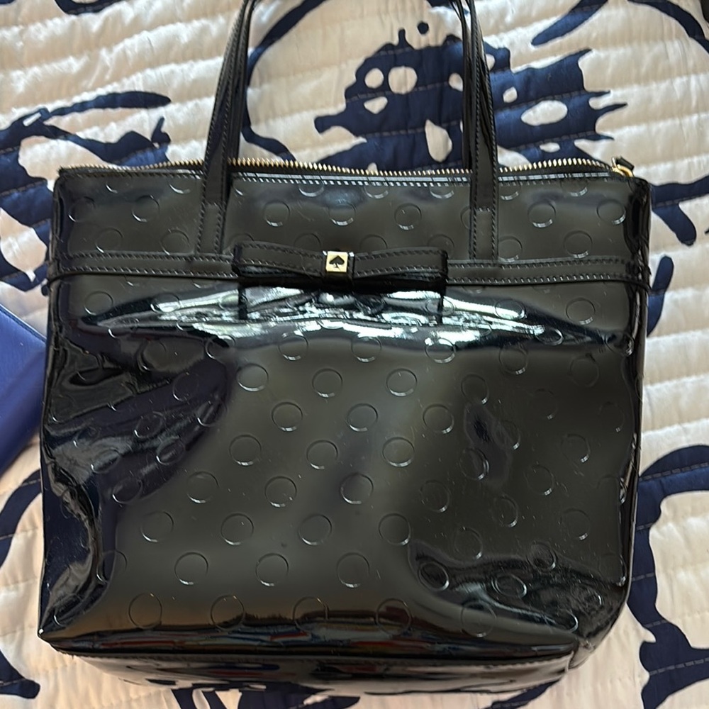 Kate Spade Black Structured Tote Bag